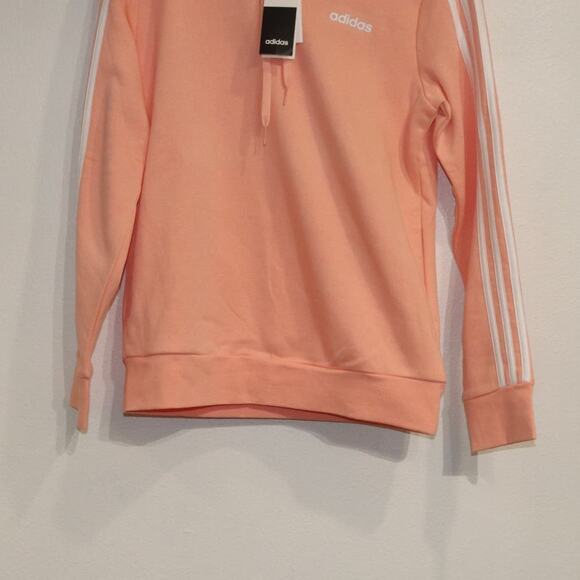 Adidas Essentials Pink 3-Stripe Pullover Hoodie Sz M NWT - Picture 3 of 9